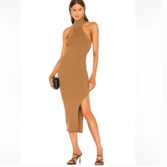 NWT Michael Costello Dress Michael Costello x Revolve Midi Halter Dress Large - Picture 1 of 6
